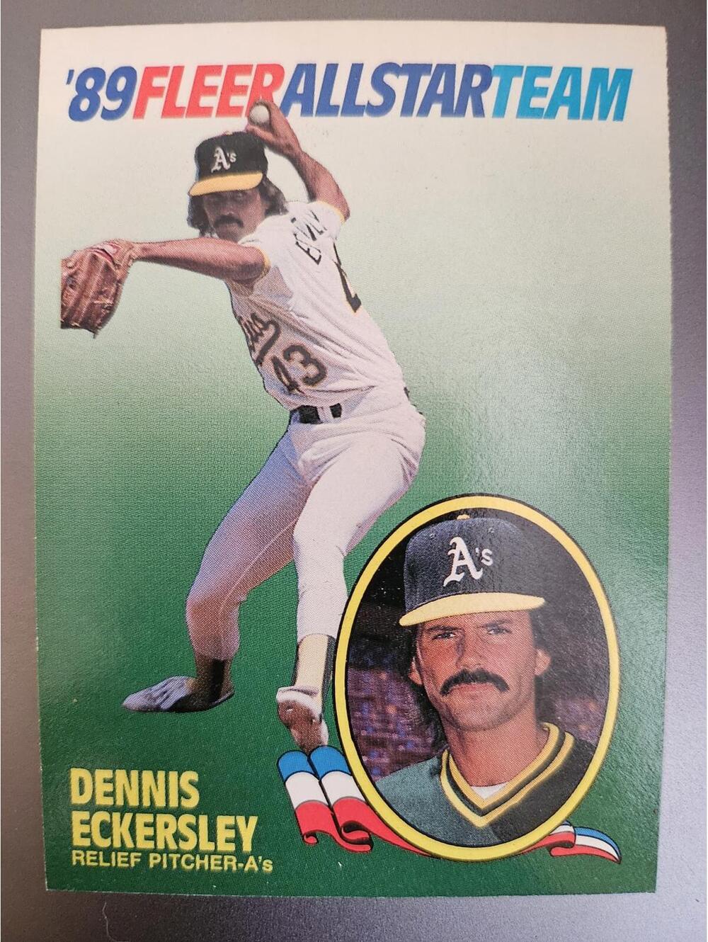 1989 Fleer All Star Team Insert - Dennis Eckersley HOF #4 of 12 Oakland A's